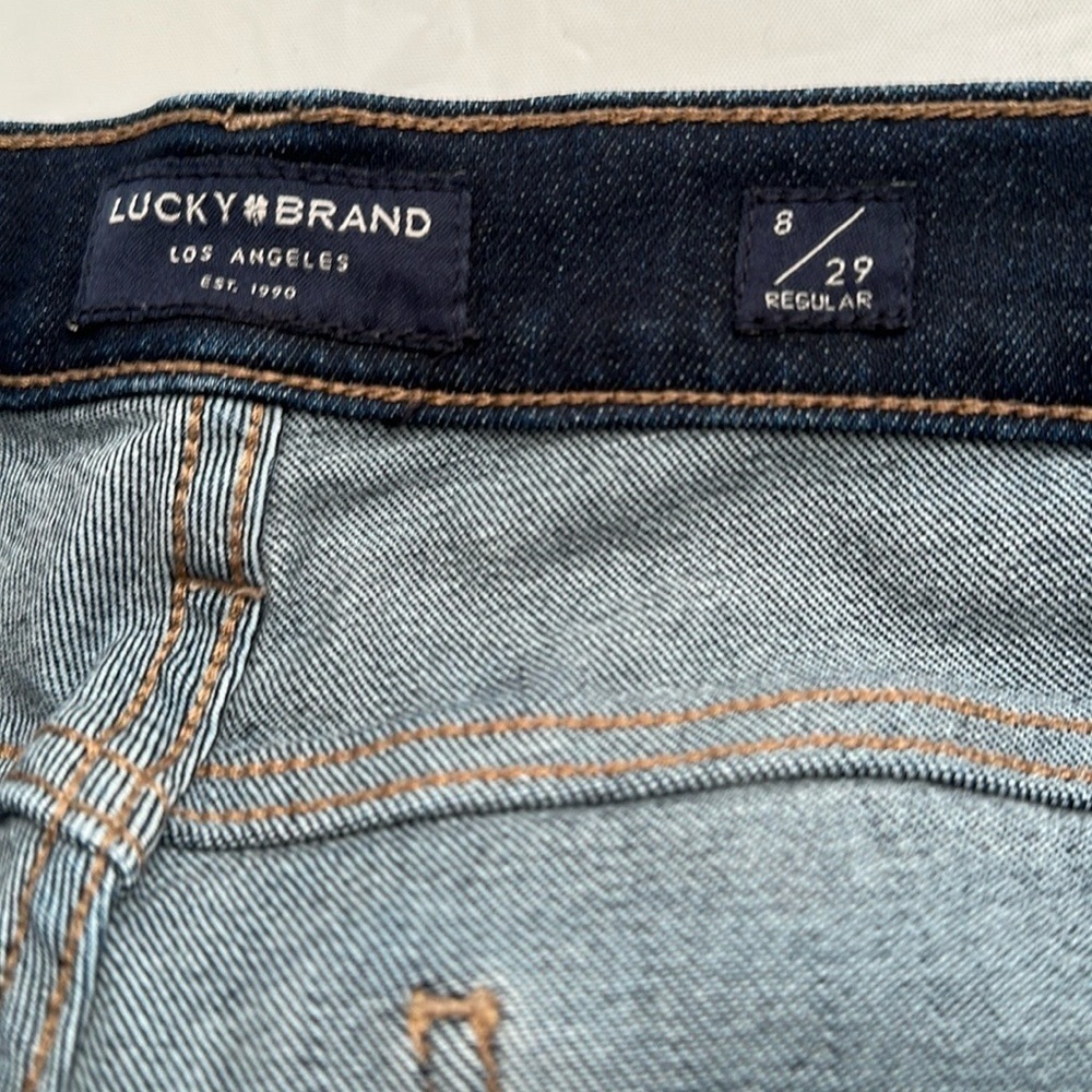 Lucky Brand mid rise sweet straight dark rinse blue jeans - Picture 7 of 14
